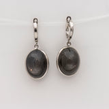 Gray Moonstone Silver Earrings