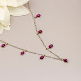 Scarlet Gemstone Silver Necklace