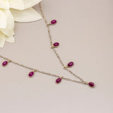 Scarlet Gemstone Silver Necklace