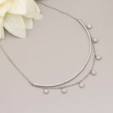 Luminous Silver Chain with Diamond Accents