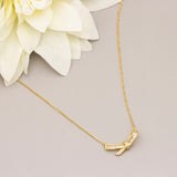 Diamond Bow Charm Necklace