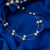 Silver Serenity: Pearl Adorned Necklace