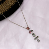 Emerald Blossom Silver Necklace