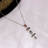 Emerald Blossom Silver Necklace