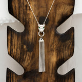 Silver Elegance Jaguar Tassel Necklace