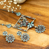 Flower By The Window Oxidised Necklace Set