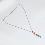 Emerald Blossom Silver Necklace