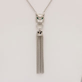 Silver Elegance Jaguar Tassel Necklace
