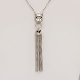 Silver Elegance Jaguar Tassel Necklace