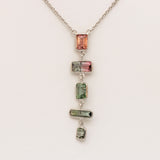 Emerald Blossom Silver Necklace