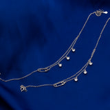 Safety Pin Solitaire Anklet Pair