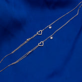 Heart Drip Anklet Pair