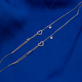 Heart Drip Anklet Pair