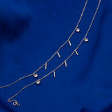 Solitaire Charms & Bar Anklet Pair