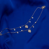 Palm Leaf Clover Charm Anklet Pair