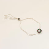 Multi Coloured Cut Stone Adjustable Anklet Pair