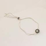 Multi Coloured Cut Stone Adjustable Anklet Pair