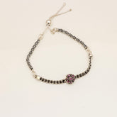 Silver Cut-Stone Anklet Pair