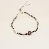 Silver Cut-Stone Anklet Pair