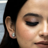 Wave By The Leaf Silver Earing