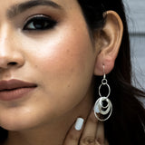 Circle of Silver Charm silver earings