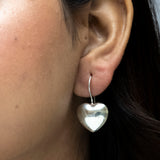 Mirror Heart Drop Silver Earrings