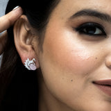 Pink Swan Zirconia Adornments Silver earings