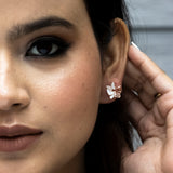 Radiant Zirconia Butterflies Rose Gold Earrings