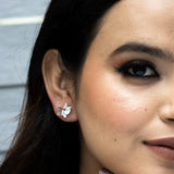 Radiant Zirconia Butterflies Silver Earrings