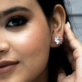 Radiant Zirconia Butterflies Silver Earrings