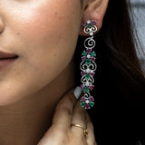 Dance Of The Flower Emerald Ruby Danglers