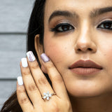 Opulent Floral Halo Silver Ring