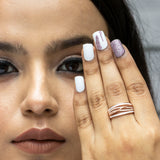 Chase Of The Waves Rose Gold Plated Silver Ring