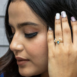 Frosted Aurora Serenity Silver Ring