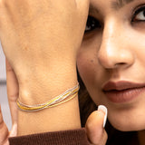 Triple Tone Chic Cascade Bracelet