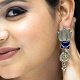 Lotus Bloom Oxidised Earings