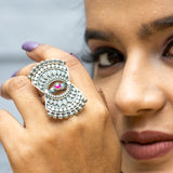 Dumroo Detailed Silver Ring