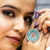 Multicoloured Chakra Detailed Ring