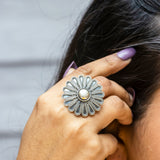 Dana Detailed Silver Ring