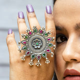 Multicoloured Chakra Cocktail Ring