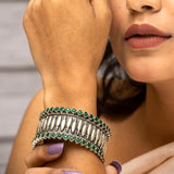 Jadau Silver Bangle