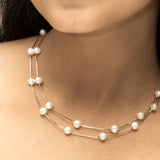 Silver Serenity: Pearl Adorned Necklace