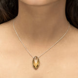 Golden Glow Silver Chain Pendant