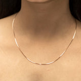 Silver Luster Rose Gold Chain Necklace