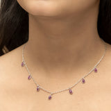 Scarlet Gemstone Silver Necklace