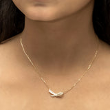 Diamond Bow Charm Necklace