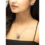 Sapphire Wings Pendant and Earring Set