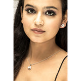 Elegance in Silver: Pearl Pendant and Earring Set