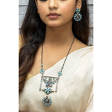 Flower By The Window Oxidised Necklace Set