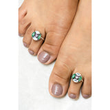 Four Leaf Multi Coloured Kundan Toe-Ring